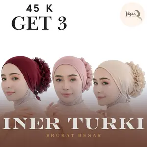 PAKET HEMAT 3 PCS ciput TURKI  brukat besar premium/iner tukri brukat besar premium