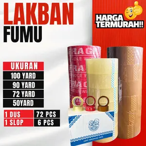 Lakban Bening / Lakban Fragile / Lakban Coklat 2inci 50 yard-72yard-90yard-100yard Real Premium Termurah Isi 6pc
