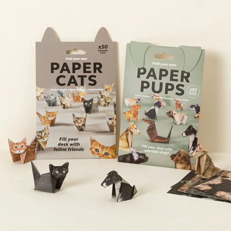 50PCS DIY Kertas Kucing Origami Hewan Kucing Mainan Edukasi Anak Hadiah Ulang Tahun Meningkatkan Kreativitas