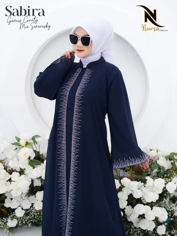 SABIRA GAMIS X KAK FIKY Gamis Ceruty BabbyDoll Premium Full Furing 2