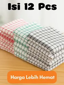 Serbet Putih Serbaguna – 1 Lusin (12 pcs) | Kain Lap Dapur / Restoran / Rumah Tangga