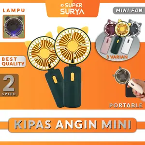 Kipas Mini Genggam Portable Fan Karakter Lucu Angin Handheld Kecil Portabe USB Rechargeable Cas kipas  jisulife