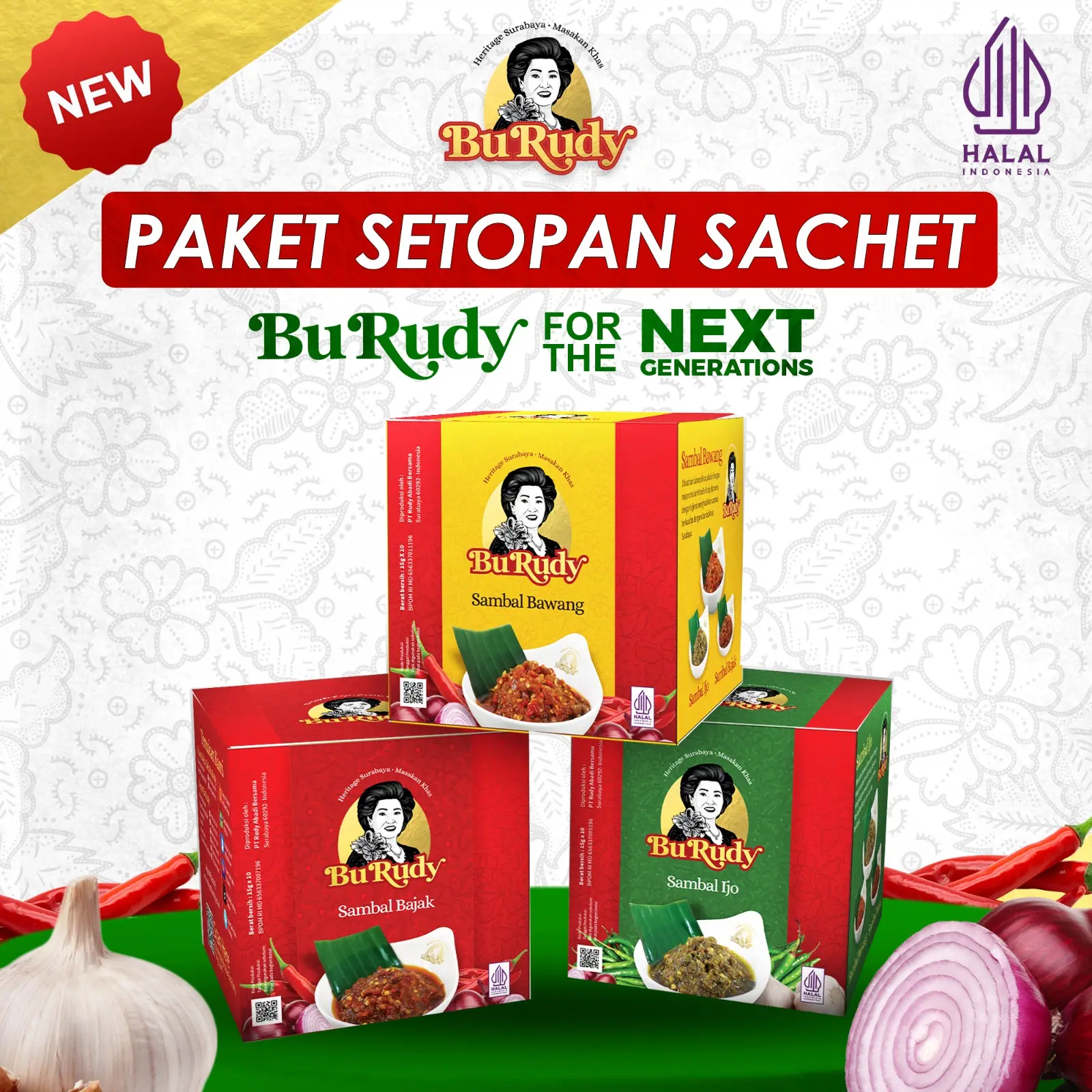 NEW Paket Setopan Sambal Sachet Bu Rudy Isi 3
