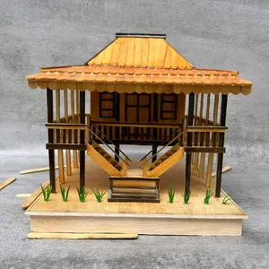 Miniatur Rumah adat Tradisional limas khas Sumatera selatan