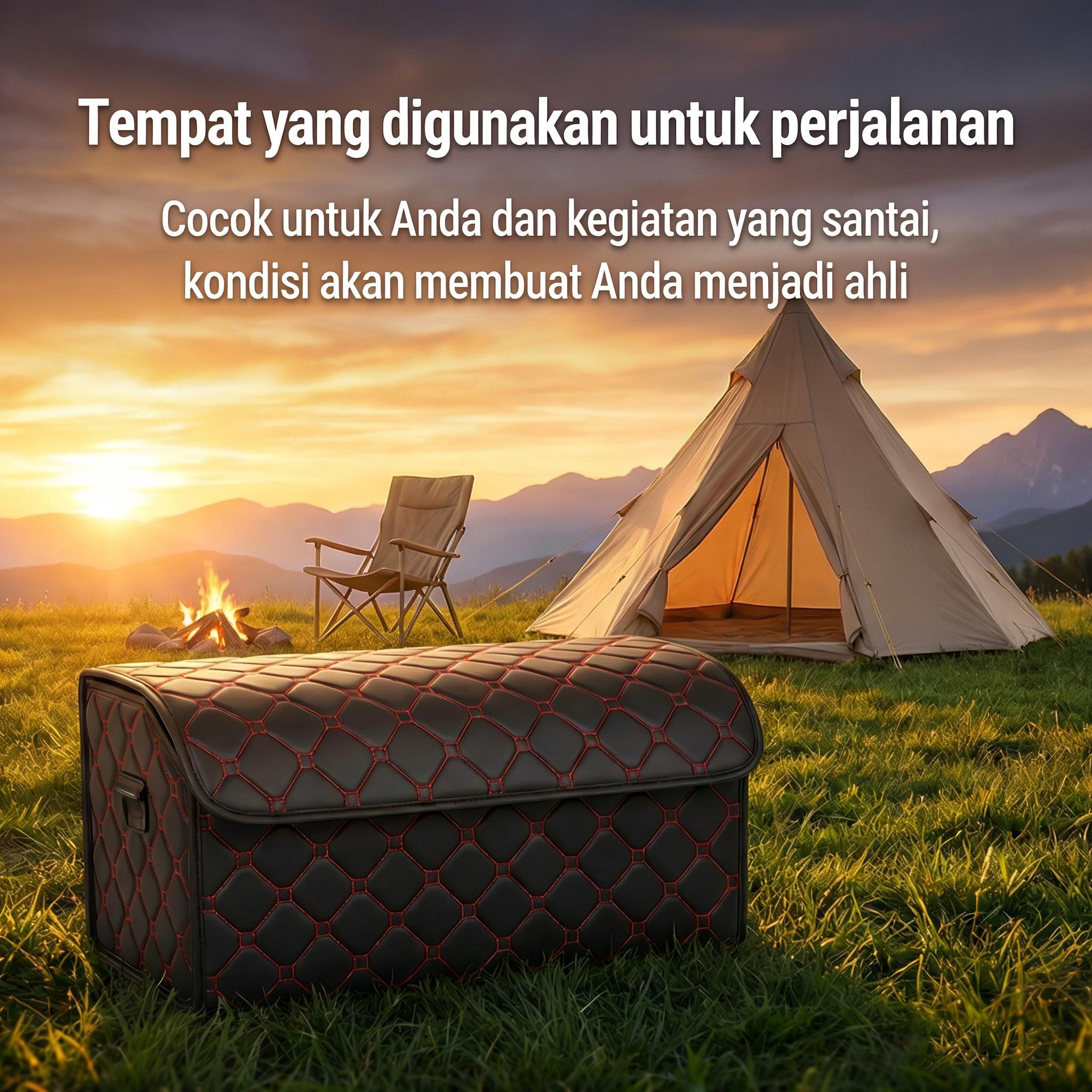 AutoGlide Bagasi Lipat Berbahan Kulit Untuk Mobil Box Penyimpanan Bagasi Box Penyimpanan Mobil Box Penyimpanan Multifungsi Lipat Box Penyimpanan Bagasi Belakang Aksesori Mobil