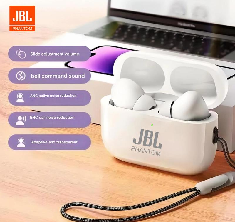 Tai nghe Bluetooth không dây, JBL Phantom A6 Pro, Hàng mới năm 2025, Bass nặng 4 kênh, Tích hợp mic kép, Tuổi thọ pin mở rộng, Khử tiếng ồn chủ động (ANC), Thích hợp cho thể thao và tập luyện