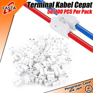 CASTA Quick Connect ISI 50/100 PCS Terminal Connector Konektor Sambungan Kabel Listrik 2 PIN Jepit CH2