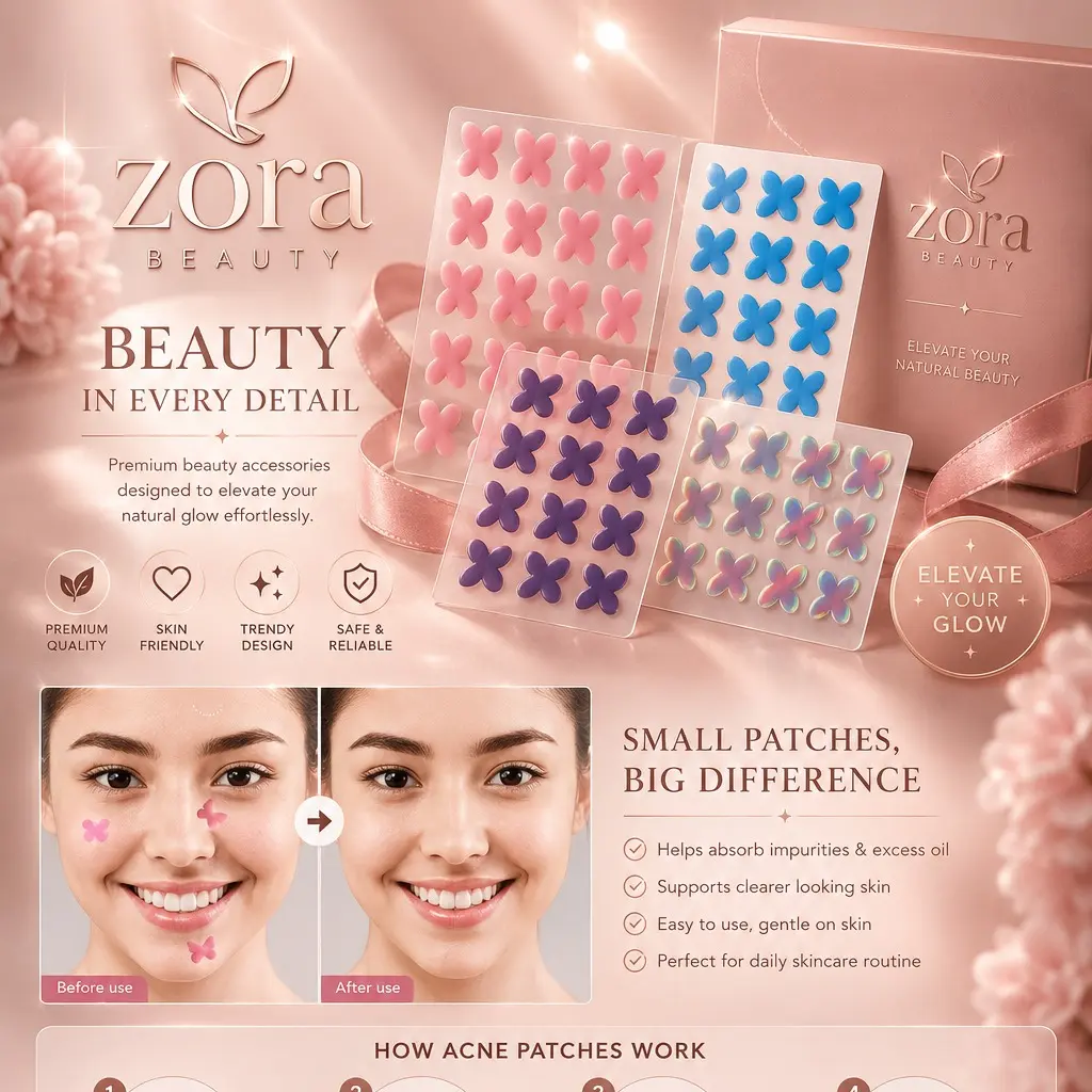 Zora Beauty ~ Acne Patch Tempelan Jerawat lucu warna warni | Pimple Patch lucu tempelan jerawat untuk jerawat kempes Sticker Stiker Jerawat kupu bintang star love karakter