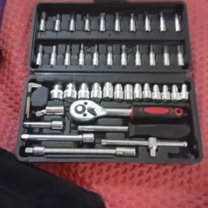 ALLEFIX Kunci Socket Set Lengkap Wrench 46pcs Obeng Mata Socket Kombinasi Tool Box Multifungsi - 10028