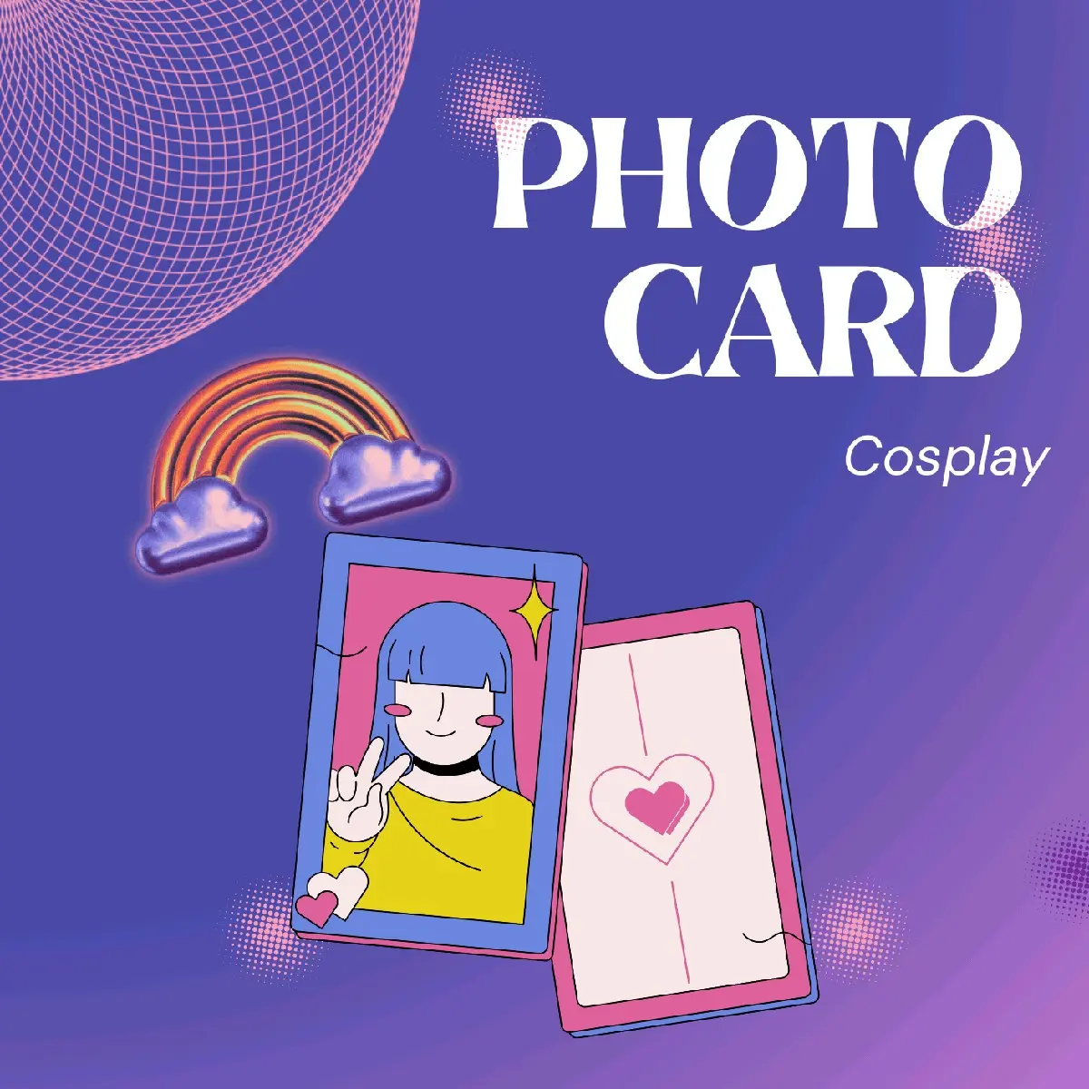 foto card cosplay, ada berbagai banyak jenis foto random yang akan dipilih sendiri oleh penjualnya ketika pelanggan memesannya.
