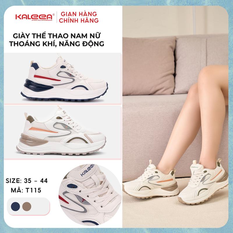 Giày Thể Thao Nữ Kaleea T115 Đi Êm Thoáng Khí Đế Cao 4,5p
