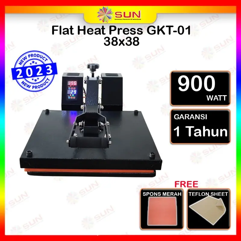 Mesin Press Sablon Kaos SUN 38x38 HIGH PRESSURE ( ALAS ALUMINIUM + KARET SILIKON ASLI )EF-01 / EF-02 /GKT untuk Kaos, Bag, Puzzle, Plat Aluminium, Bantal ( DTG, DTF, Polyflex, Sublime, Transfer Paper, Platisol, Rubber ) 4