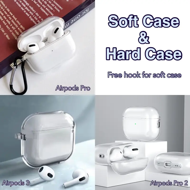 Airpods Pro Pro 2 gen 3 Casing Premium Soft Hard Case Transparan Transparent Bening 0