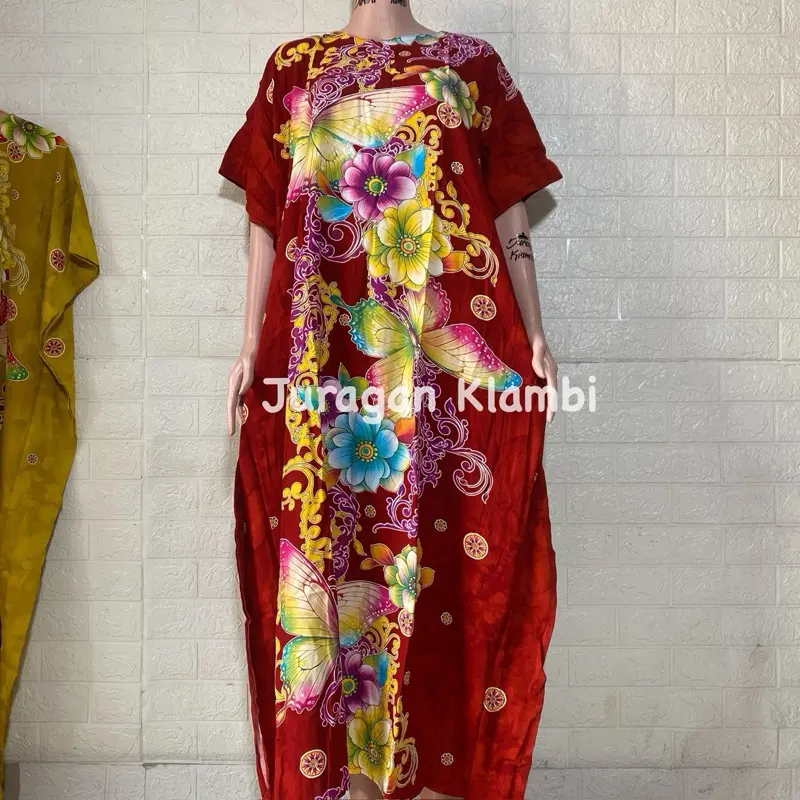 LONGDRESS KALONG JUMBO LD 145 KENCANA UNGU LABEL BIRU Casual Wanita Baju Nyaman 1