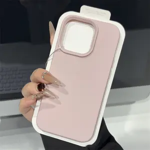 Solid Color Casing Untuk iPhone XR 11 13 14 15 12 16 Pro Max 15 14 Plus XS Max Case Skin Feel Ultra-thin Silikon Casing Pelindung Anti Jatuh Frosted Lembut dan Ringan
