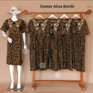 Daster Alisa Bordir Motif Leopard Elegan & Nyaman untuk Penggunaan Sehari-hari