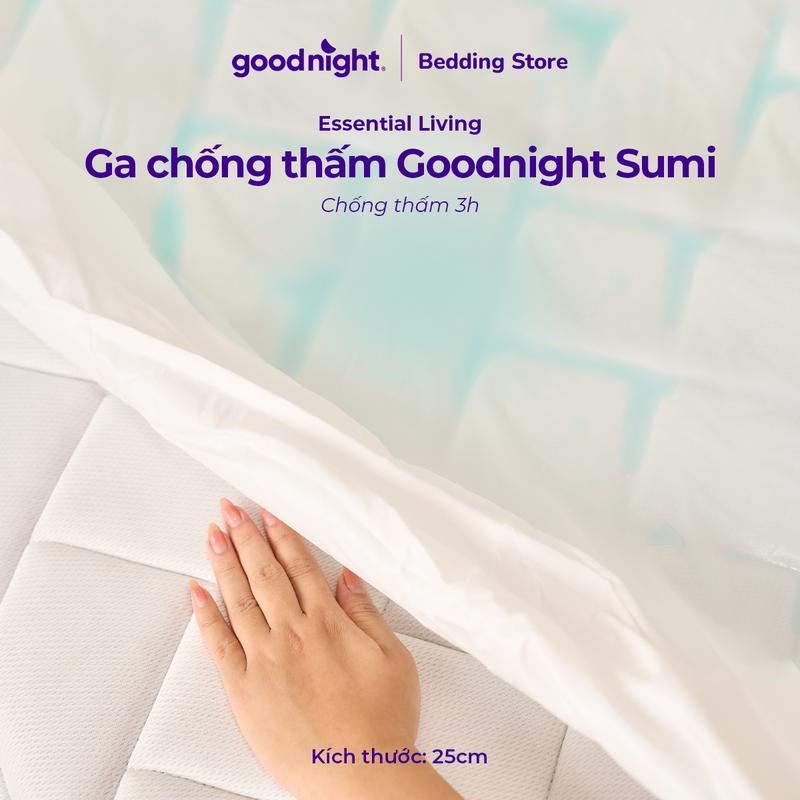  Ga chống thấm Goodnight Sumi ga giường chống nhăn phủ TPU kháng nước bảo vệ nệm của bạn 