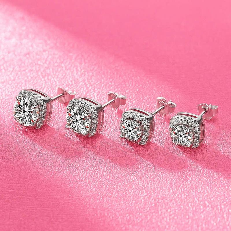 Hoa tai mẫu mới mặt vuông - mặt túi xách đính đá dịu dàng tiểu thư cho nữ