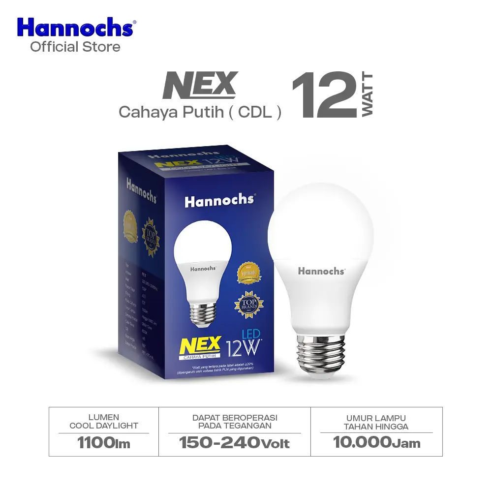 Hannochs Lampu Bohlam LED NEX Cahaya Putih