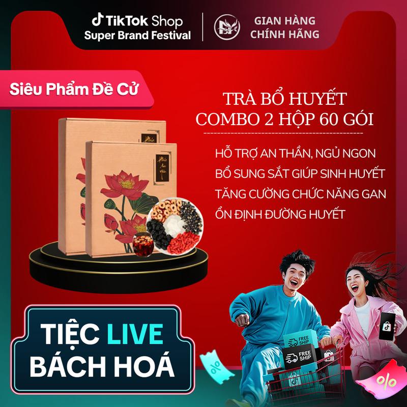 Ưu Đãi Combo 2 Hộp 60 Gói Trà Dưỡng Huyết Hỗ trợ Bồi Bổ Khí Huyết Bồi Bổ Cơ Thể. Nguyên Liệu Hữu Cơ Táo Đỏ Kỷ Tử Đỏ Hắc Kỷ Tử Dâu Tằm Đường Phèn ... Nước Trà Tea Chè. Combo 2 Hộp 60 Gói