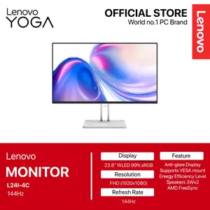 LENOVO MONITOR 24 INCH L24-4C IPS FHD 1080P 1MS 144HZ AMD FREESYNC TILT SPEAKER SILVER
