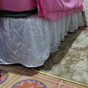 Penutup Kolong Tempat Tidur satin- Model Terbaru( Bedskirt)