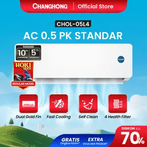 [+Pemasangan] CHANGHONG AC 1/2 PK STANDARD CHOL-05L4 [INDOOR + OUTDOOR UNIT ONLY] [FAST COOLING] [SLEEP MODE] [ECO MODE]