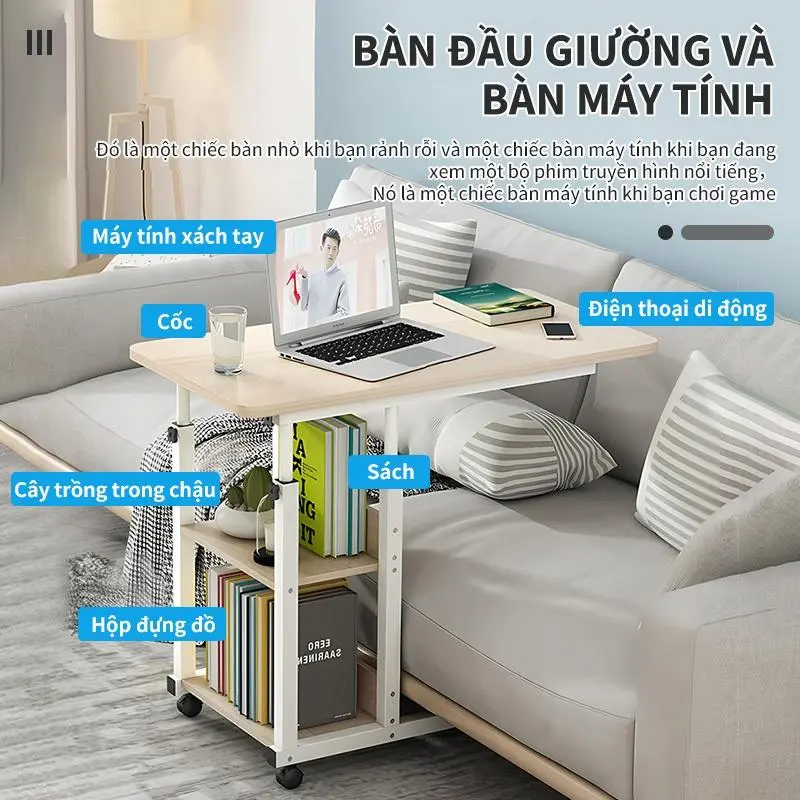 Bàn Làm Việc Bàn Học Thông Minh Đa Năng Bàn Nâng Hạ Chiều Cao Có Bánh Xe Di Chuyển Phù Hợp Mọi Không Gian 6