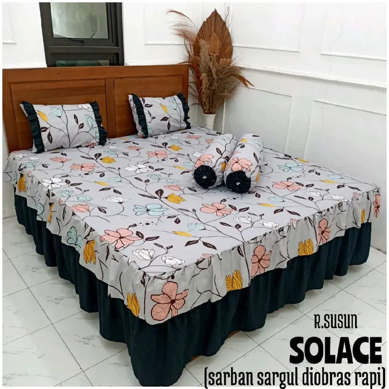 SPREI RUMBAI SUSUN UK.180X200 | SEPREI RUMBAI 180 | SPREI RUMBAI Katun Bunga King Size Karet 0