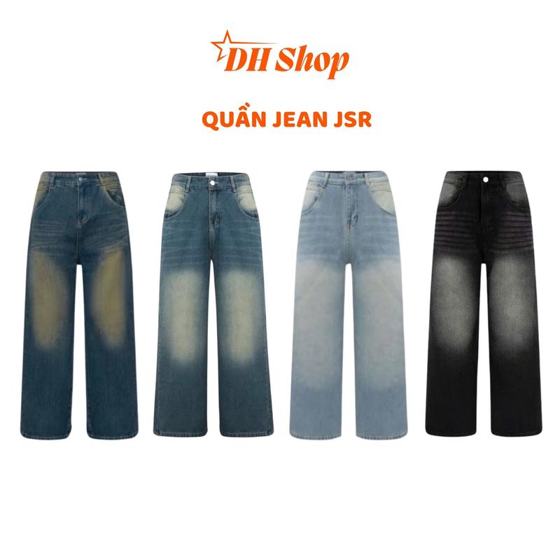 [ DEAL MỞ BÁN ] Quần Jeans nam nữ unisex ống suông rộng JSR DH Shop, Quần jeans ống suông rộng dáng thụng gấu quần trùm chân Hottrend lưng cao ôm eo tôn dáng 2025 Women Pants Ong