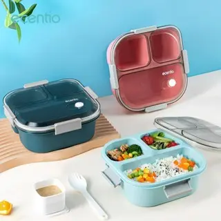 ecentio lunch box kotak bekal anti tumpah 3 grid 1100ml /850ml Kotak 1