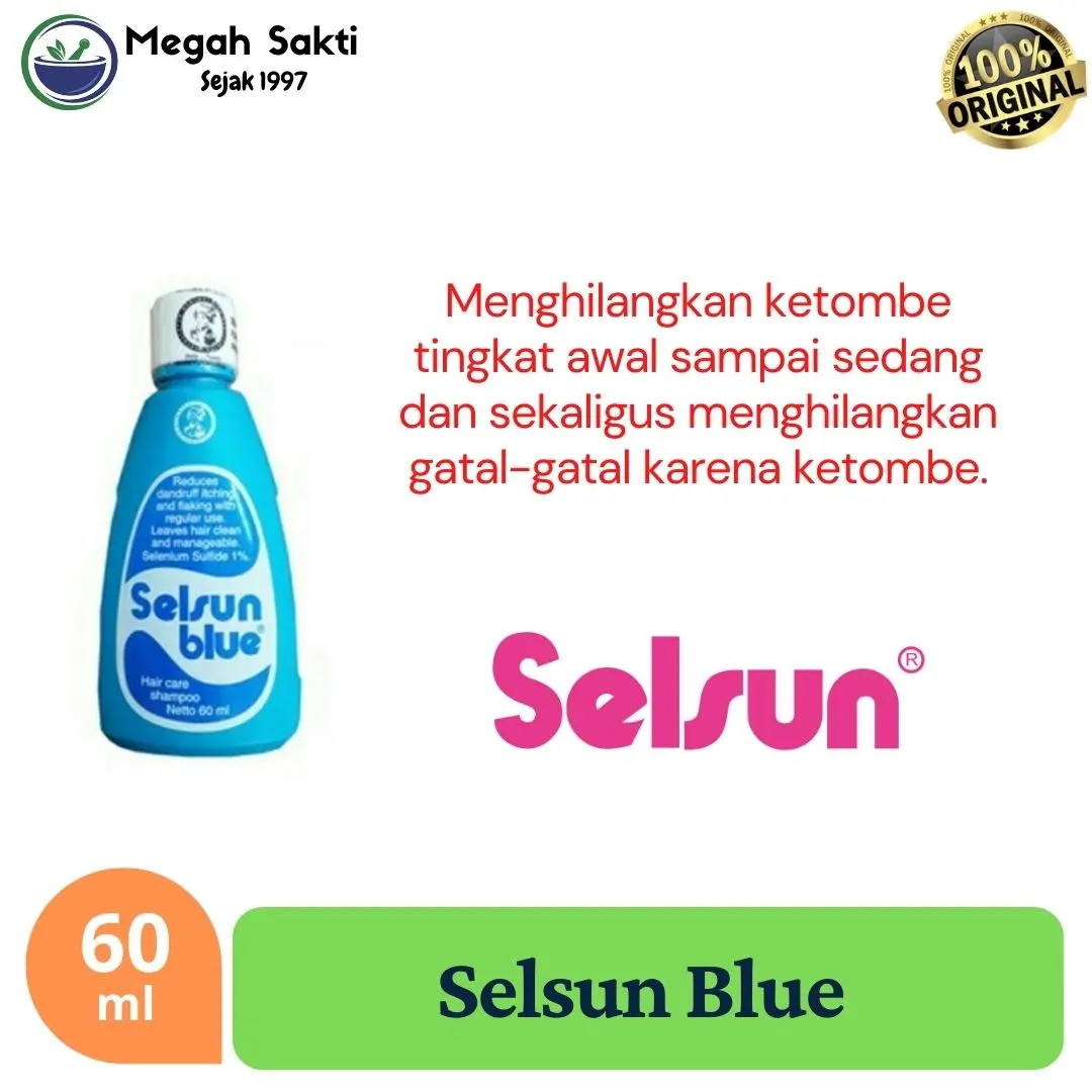 Selsun Shampo Anti ketombe Selsun Blue 60 mL Perawatan Shampoo