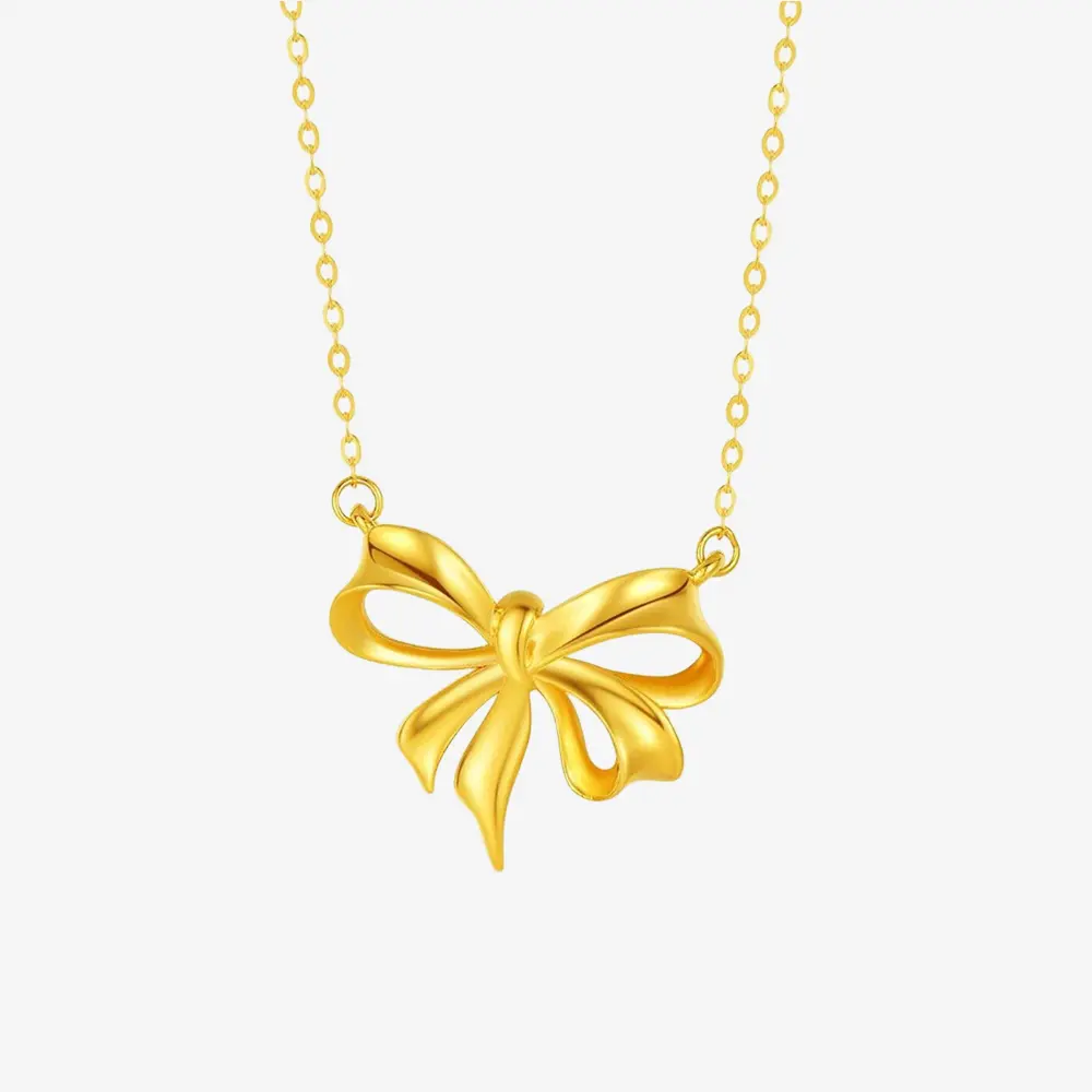 【Chow Tai Seng】18K Gold Elegant Bow Knot Necklace