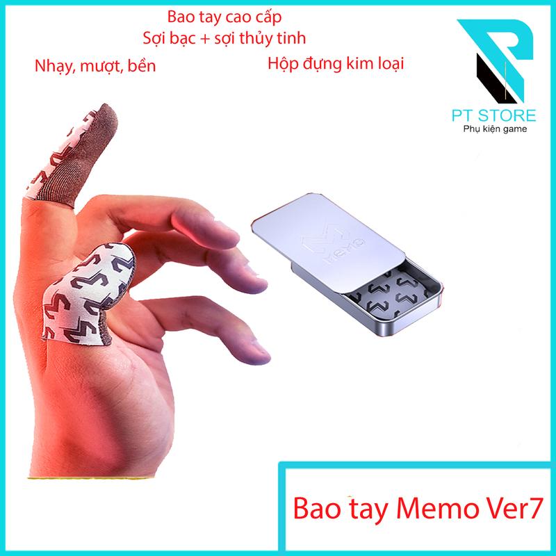 Găng tay chơi game Memo Ver 7 ( FS02 ) sợi bạc thủy tinh cao cấp 2 ngón, Bao tay chơi game cao cấp chống mồ hôi ngón tay tốt Phụ Kiện Cao Su