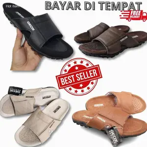 New Arrival Sandal kulit Geox pria original kuat - coklat tan,39 toko david | best seller