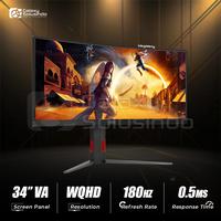 Gambar AOC CU34G4 34 Inch Fast VA 0.5ms 180Hz Ultrawide WQHD Curved Gaming Monitor dari GASOL KALIURANG Kota Malang 1 Tokopedia