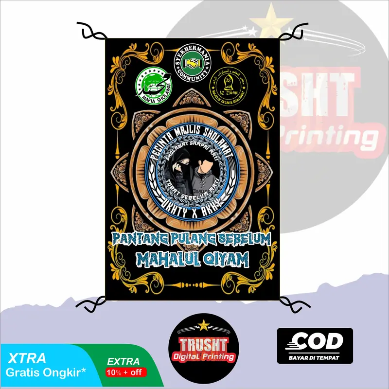 BENDERA PECINTA MAJELIS/PECINTA SHOLAWAT 90X60CM RESTOCK Spanduk Luar ruangan Dekorasi Kain 0