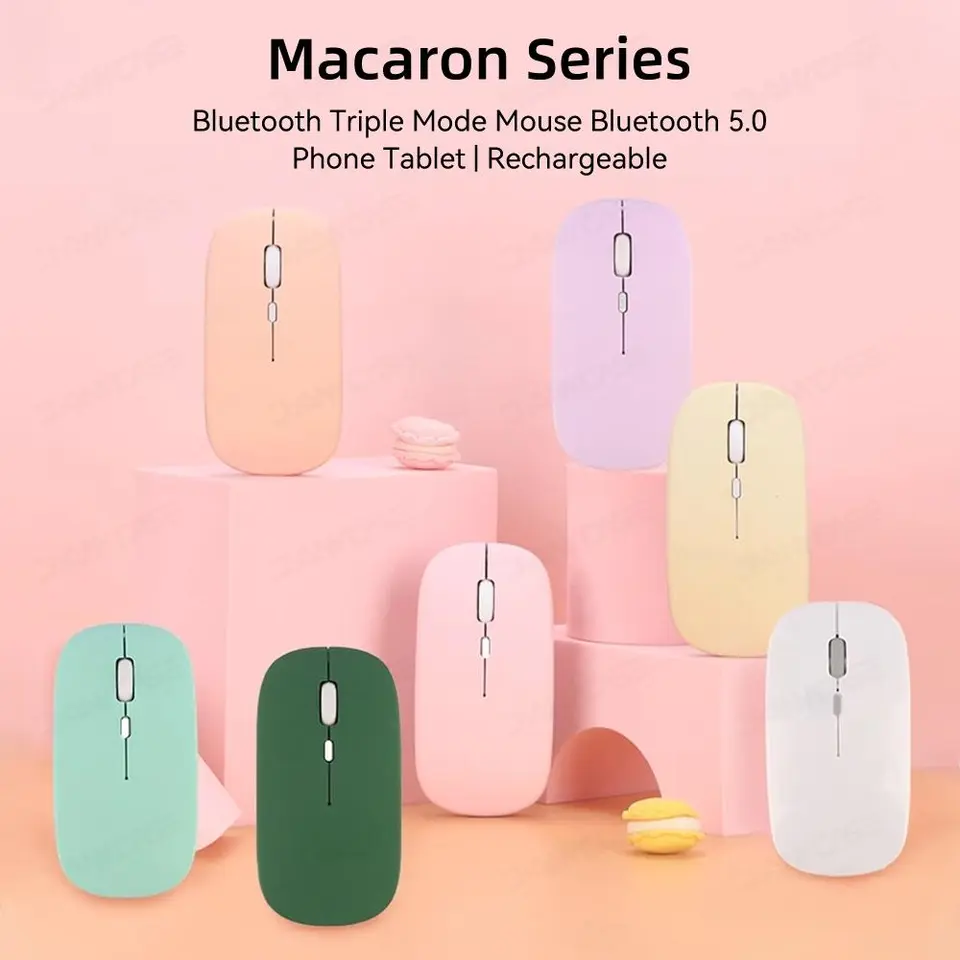 Chuột Bluetooth không dây USB cho IOS / Android / Microsoft Công tắc ba bánh răng tương thích Adjustable Mice Rechargeable Silent Smooth Mouse phản hồi nhanh chóng