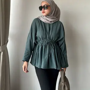 MOSCHA - by YELLOWFACY | (545) Baju Atasan Wanita Blouse Karet Pinggang Linen