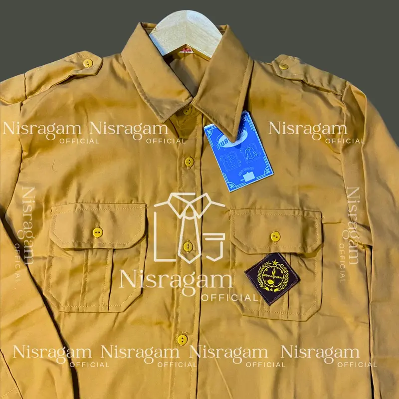 KEMEJA PRAMUKA/PENGGALANG SAK 2 COKSU COKLAT KUNING  SMP SMA Baju Dewasa 4
