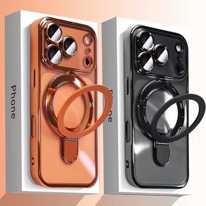 電着処理の透明金属ピボットブラケット搭載、衝撃吸収機能付きケース。iPhone 17 Pro Max、17 Air、16、15、14、13、12、11 Pro Max、14、15、16 Plus対応。レンズフィルム保護付き超薄型スマホケース／スマホアクセサリー。