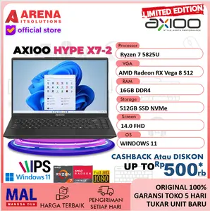 AXIOO HYPE 7 AMD X7-2 RYZEN 7 5825 16GB 512GB W11 14.0FHD IPS BLIT
