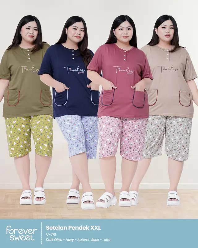 Babydoll 3/4 Forever Sweet Concept Jumbo XXL Ld120 Bahan Kaos Premium Baju Celana 3