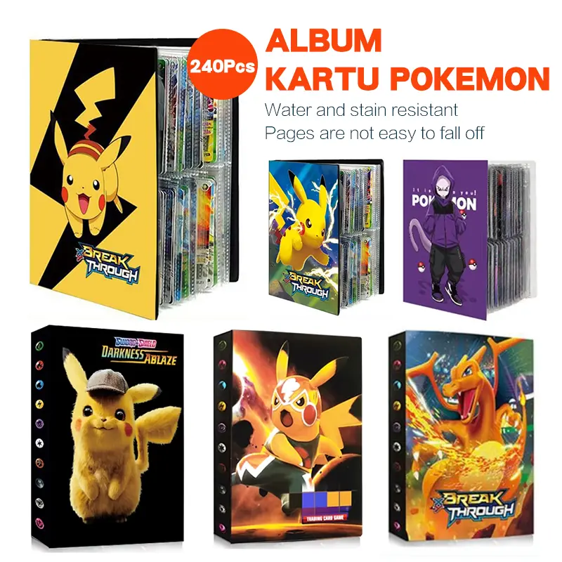 【Ready Stock】240PCS Buku Album Kartu Pokemon Kartu Game Pokemon Cards Holder 0