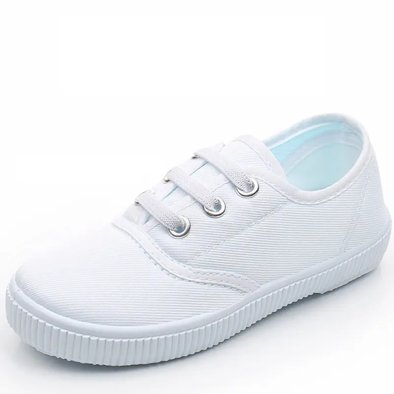 Boys Girls White School Uniform Sneaker Tennis Running Shoes