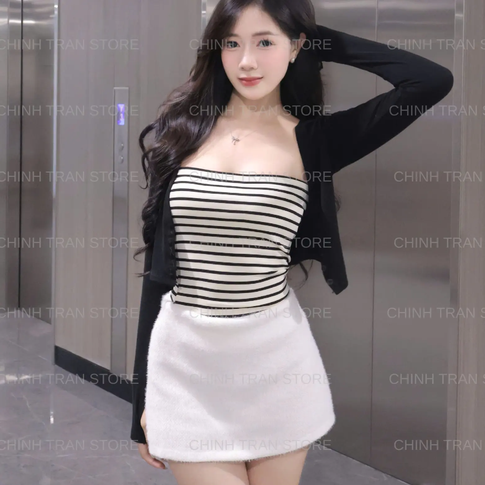 [XẢ KHO] Chân Váy Nữ Chữ A Dáng Ngắn Cạp Trễ Chất Vải Dạ Lông Thỏ Y2K | BigBuy360 - bigbuy360.vn