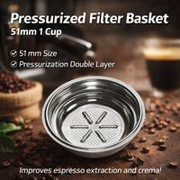Gambar USEA Filter Basket Portafilter Double Wall Pressurized 51mm 1 Cup - DWL-51P - Silver dari Usea Official Store Kota Administrasi Jakarta Barat 1 Tokopedia