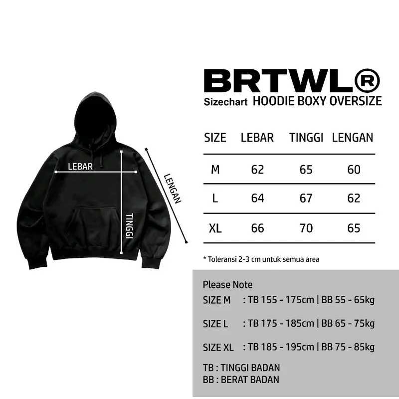 BRTWL HOODIE BOXY OVERSIZE DECODES DARK GREY UNISEX 3