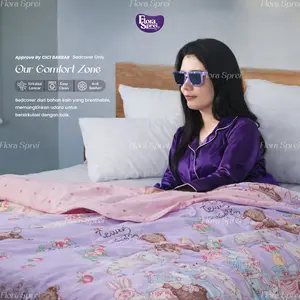 [ CICIBARBAR ] Selimut Bedcover Floral Blossom Series Estetik Anti Bakteri Warna Pastel Motif Bunga Estetik - Flora
