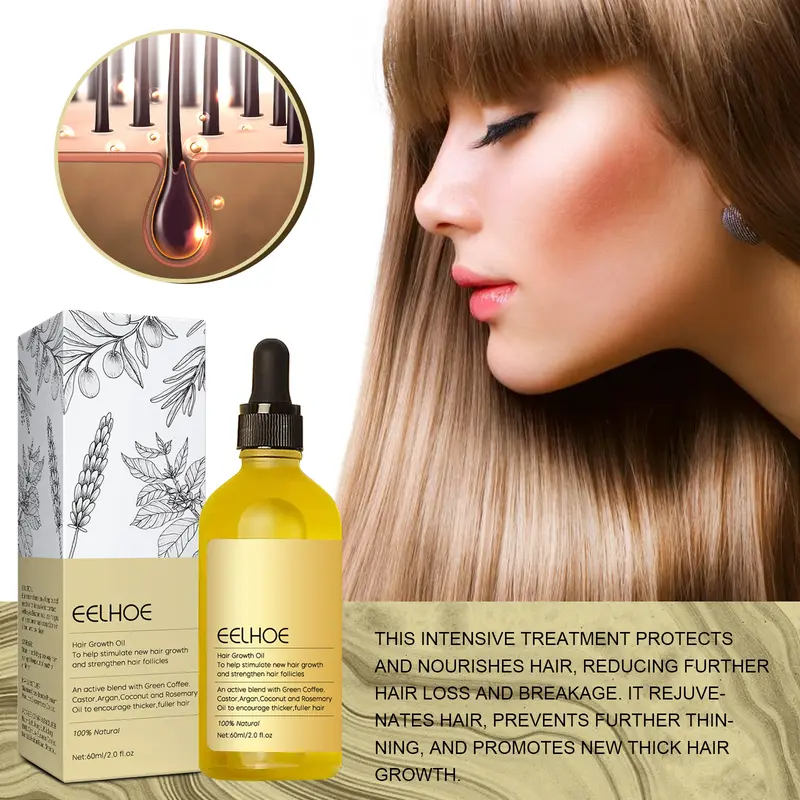 EELHOE Natural Rosemary Hair Growth Essential Oil Hair Loss Products hair  tonic rambut mengembang 2